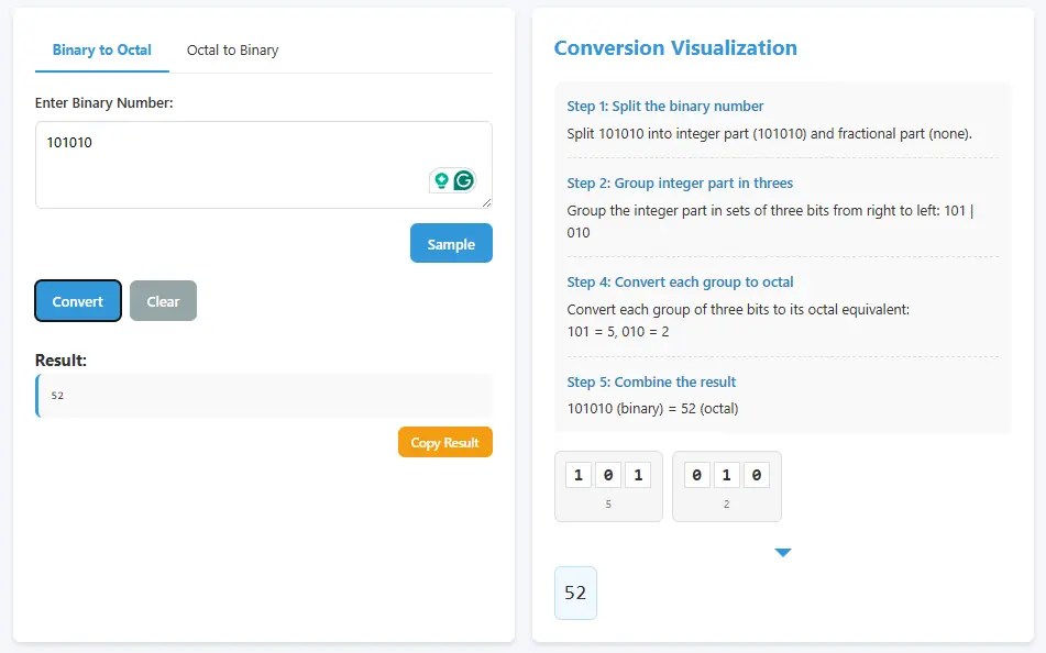 Binary To Octal Converter